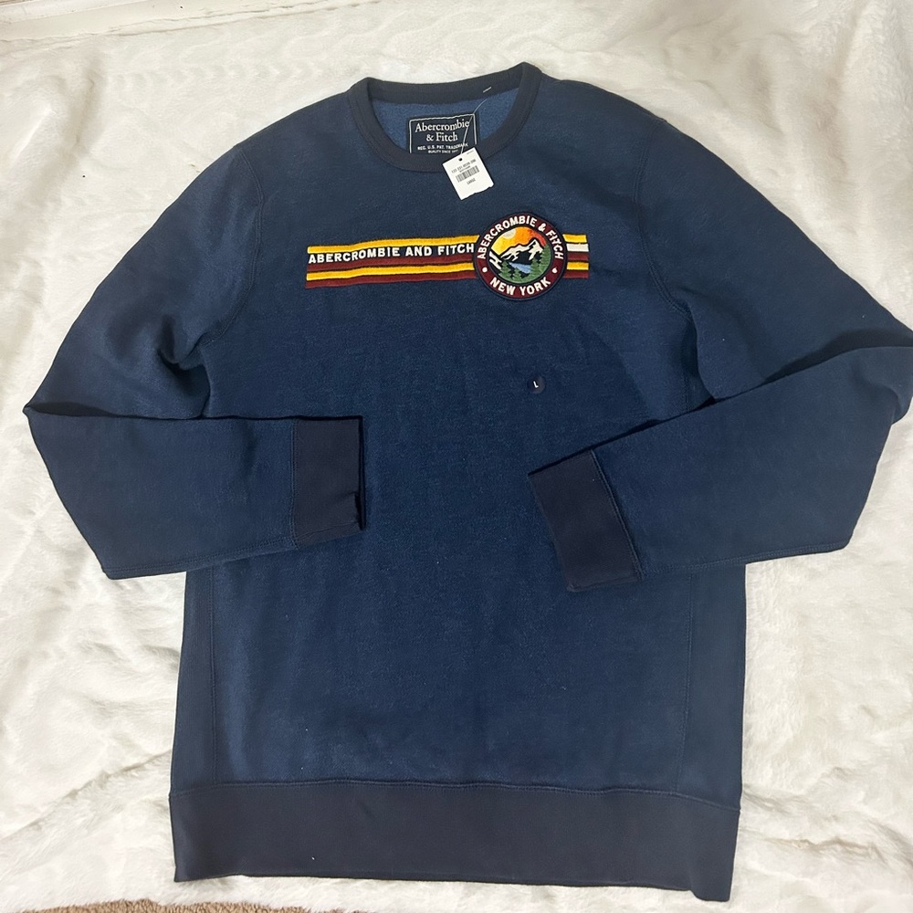 NWT Blue Abercrombie And Fitch Sweatshirt Sz L